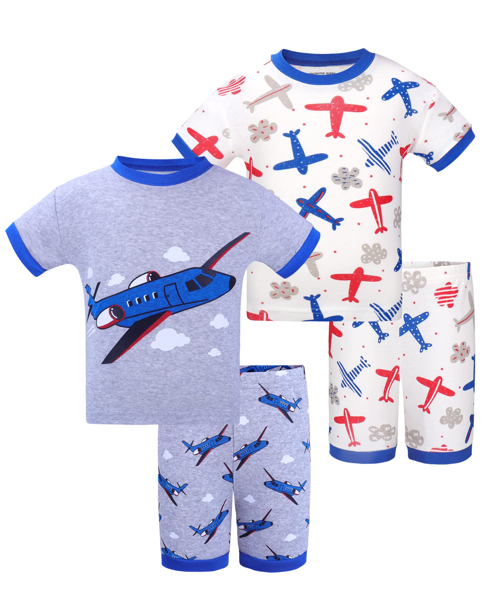 Daughter Queen Boys Pajamas 18-24 Months Summer Pjs Airplane Pj Sets Baby Toddler Cotton Short Sleeve Sleepwear Jammies Sleeping