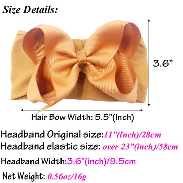 C  Llot 16 Colors Baby Bow Wide Turban Headbands Girls Big 6 Inches Hair Bows Head Wraps Newborn Infants Toddlers Hairbands