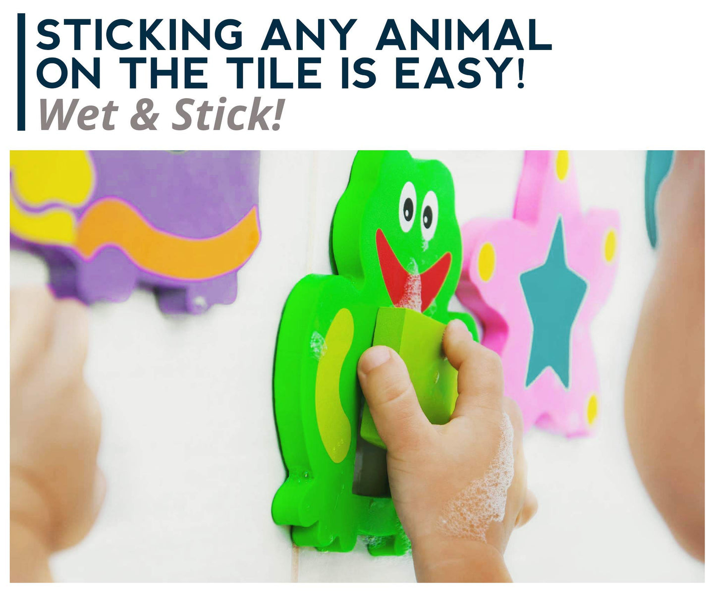 Foam Bath Toys - 100% Non-Toxic Floating Puzzles Animals - Early Learning Bathtub Toy - Fun Educational Geometric Shapes for Tod