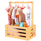 JOLYKAKI Wooden Baby Crate Closet, Shower Gifts Basket for Boys & Girls, Storage Crate Hamper with Handle