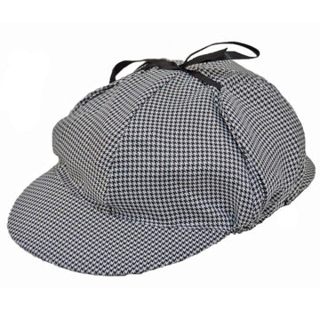Novelty Giant Www.Noveltygiant.Com Classic Detective Houndstooth Deerstalker Costume Hat Black & White