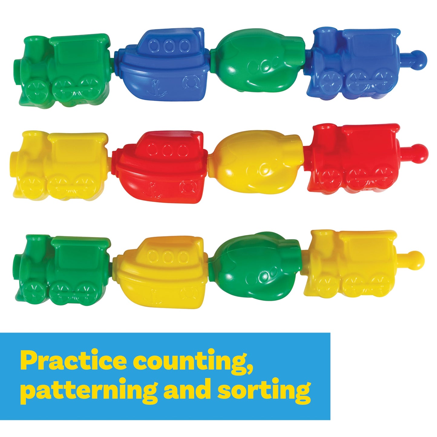 LEARNING ADVANTAGE Transportation Linking Blocks - Set of 36 - Ages 18m+ - Connecting Blocks for Toddlers - Early Construction,