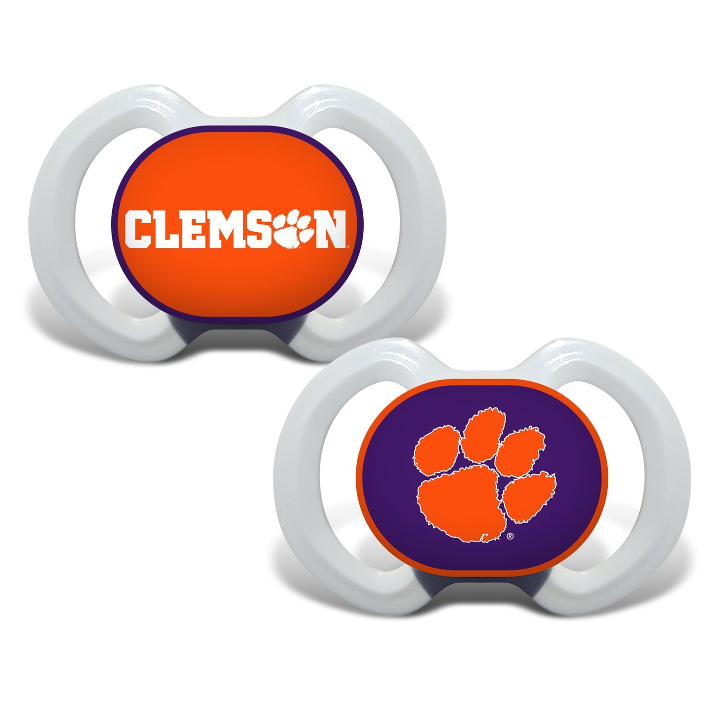 Baby Fanatic Clemson University Tigers 2 Piece Pacifier Set, Multicolor, One Size (CLE212)