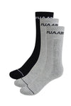 Fuaark Legacy Crew Men Socks Breathable Cotton (Gry3 Pack Of 3)