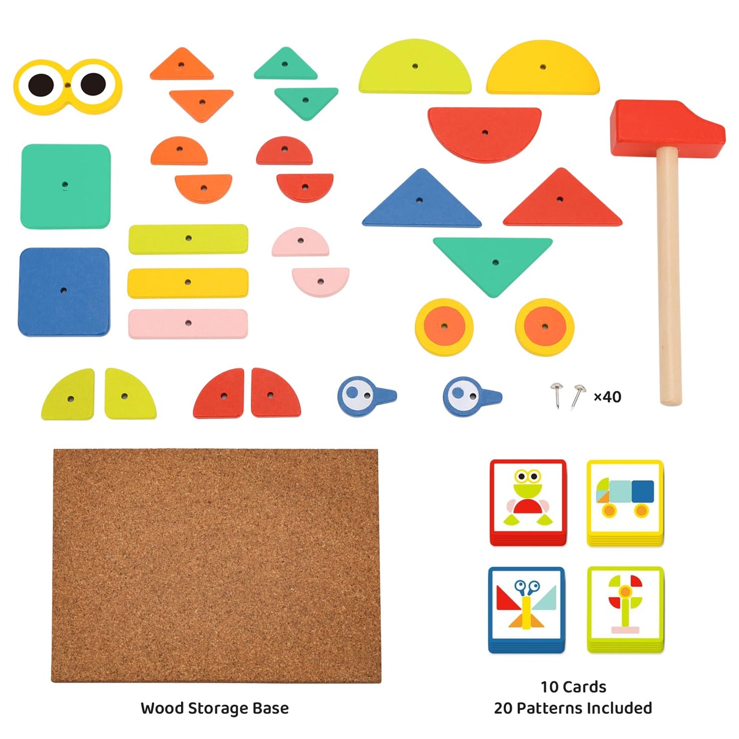 TOOKYLAND Fine Motor Toys, Toy Hammer and Nails Game is Montessori Toys That Exercise Childrens Hands-on Skills and Develop The