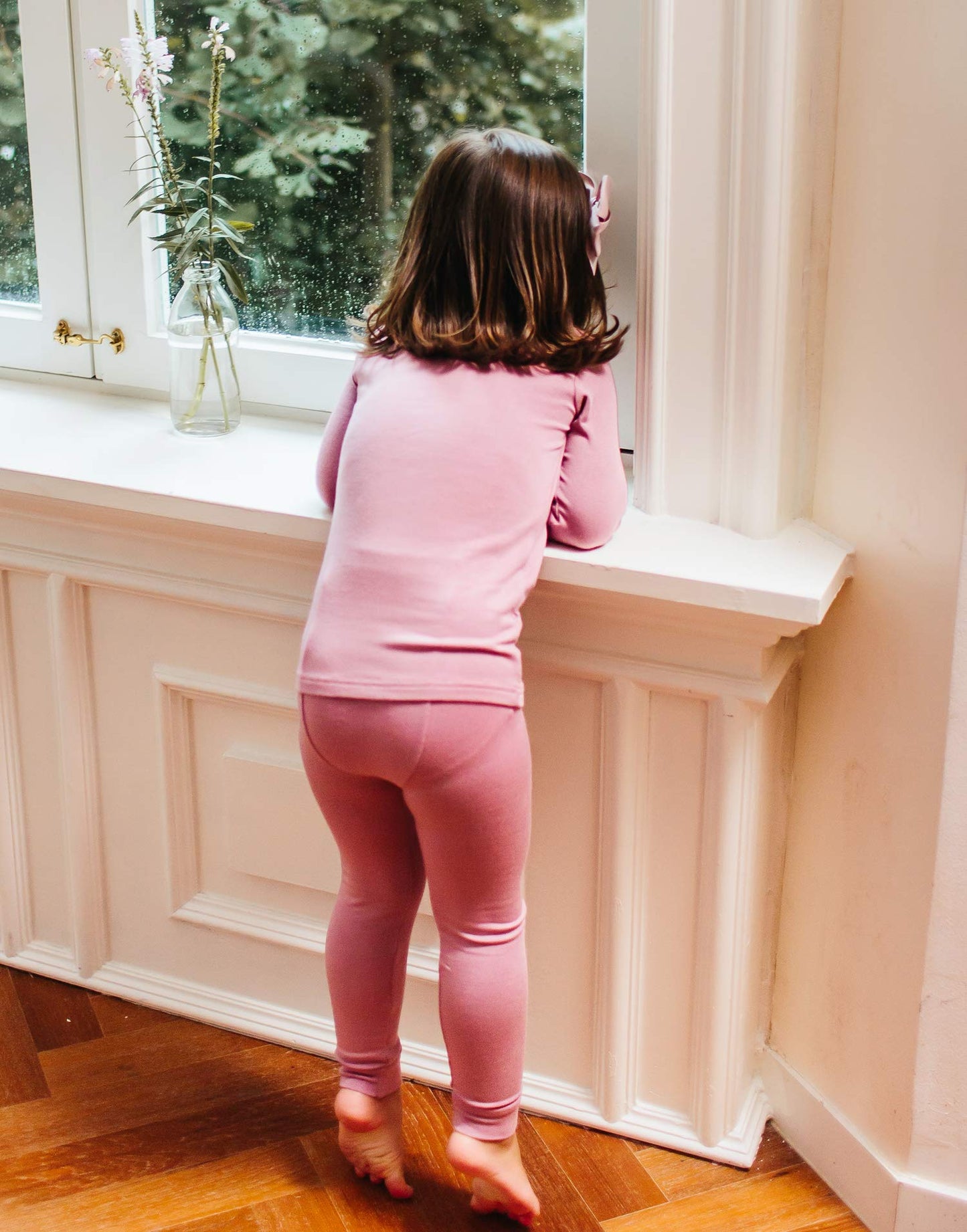 Vaenait Baby Kids Long Sleeve Modal Sleepwear Pajamas 2Pcs Set Modal Purplepink L