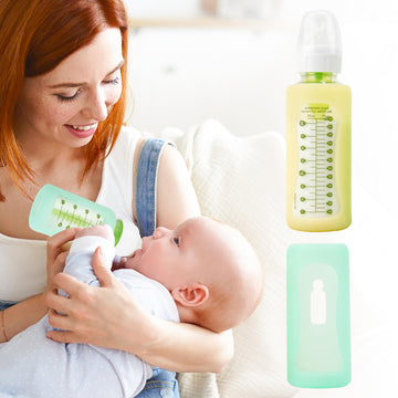 Purekra 2Pcs Silicone Baby Bottle Sleeves For Dr. Brown Bottles 8 Oz, Silicone Bottle Covers Replacement For Dr. Brown Glass Bot