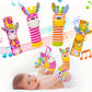 PADONISE Wrist Rattles Baby Socks Baby Toys Set Soft Sensory Toys for Babies Cartoon Animal Rattles Sock Early Development Toy B