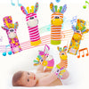 PADONISE Wrist Rattles Baby Socks Baby Toys Set Soft Sensory Toys for Babies Cartoon Animal Rattles Sock Early Development Toy B
