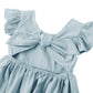 Dutebare Toddler Baby Girls Dress Cotton Linen Ruffle Sleeveless Halter Kids Casual Beach Dresses Light Blue 80