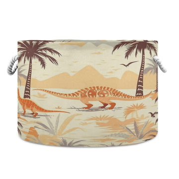 Canvas Storage Organizer Bin, Cute Dinosaur (3) Storage Basket Laundry Hamper with Handle for Clothes Playroom Decor, Large, 20 