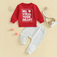 Infant Baby Boy Valentine'S Day Outfit Mama Is My Valentines Clothes Print Shirts Crewneck Sweatshirt Jogger Pants (Red - Mr. St