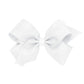 Wee Ones Girls Grosgrain Hair Bows with Organza Overlay on a WeeStay Clip, Medium, White