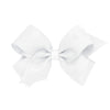 Wee Ones Girls Grosgrain Hair Bows with Organza Overlay on a WeeStay Clip, Medium, White