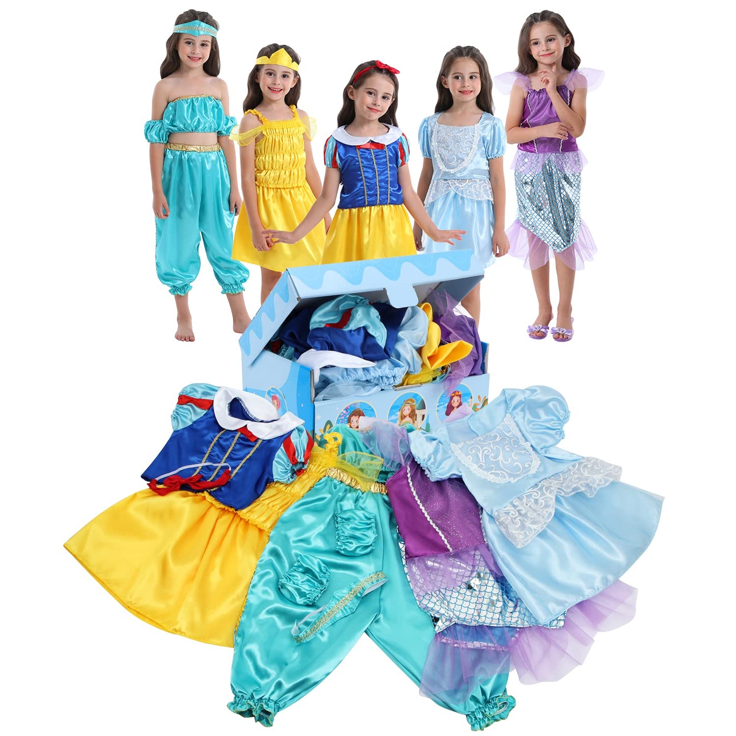 Vgofun Princess Dresses For Girls - Dress Up Clothes For Toddler Girl Pretend Play Gift For 3-6 Year Halloween Christmas Birthda