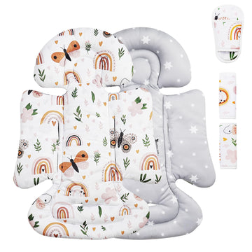 BOMOLOUR Infant Insert, Enlarged Head Support for Baby, Reversible Newborn Insert with 3 Strap Covers, 2-in-1 Baby Cushion for S