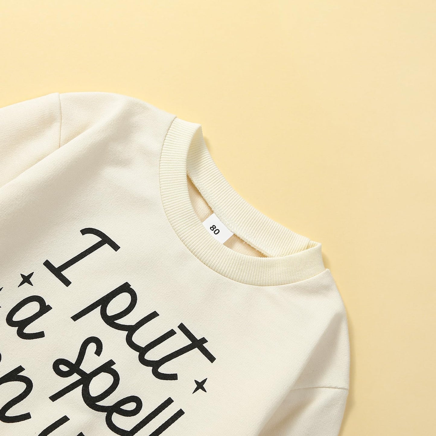 Wallarenear Toddler Kids Sweatshirts Halloween Outfits Letter Print Long Sleeve Shirt Crewneck Pullover Fall Sweater Clothes (Cr