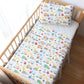 Emenpy 3 Pcs 100% Cotton Toddler Sheet Pillowcase Set for Boys and Girls,Include Fitted Sheet,Top Sheet and Envelope Pillowcase,