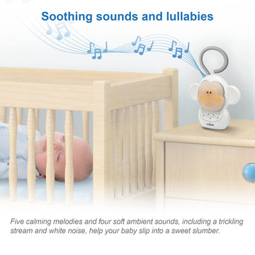 Vtech Dm1411 Audio Baby Monitor & Portable Soother Dual-Unit Rechargeable Battery, Long Range, Soft-Glow Night Light, Soothing S