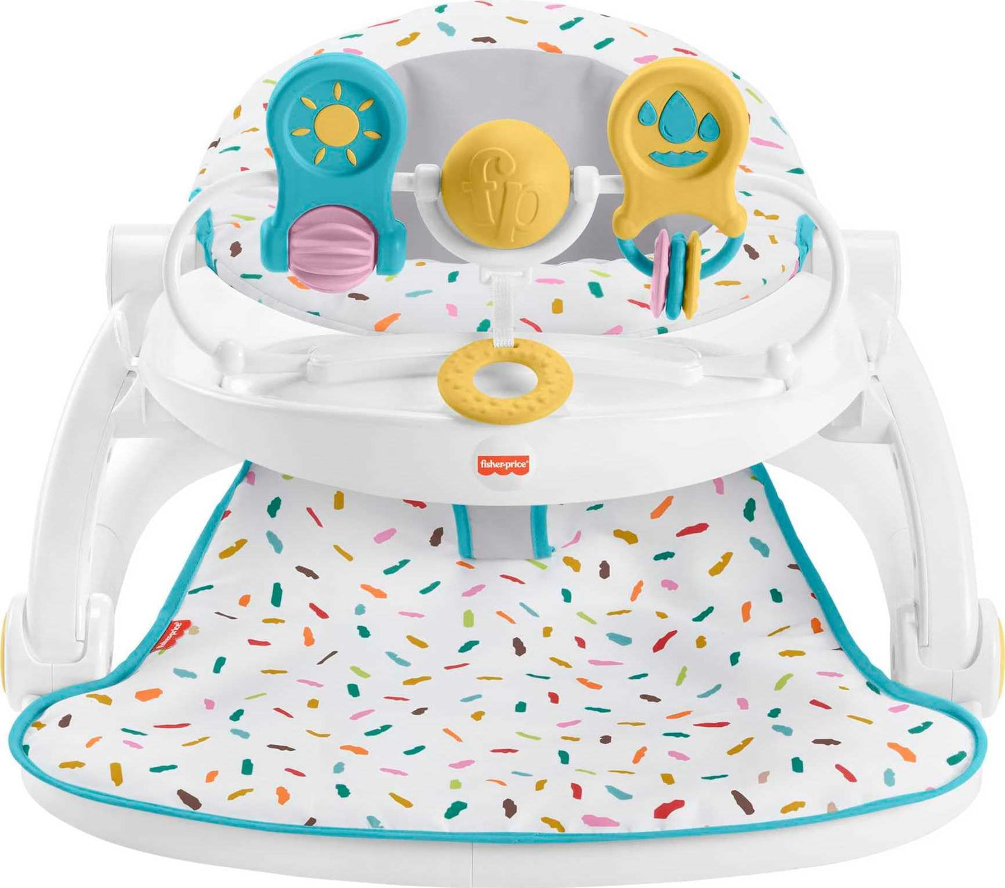 Fisher-Price Portable Baby Chair Deluxe Sit-Me-Up Floor Seat with Snack Tray, Rainbow Sprinkles