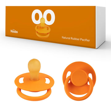 Natural Rubber Pacifier By Lovenoobs, 4 Pack, Pacifiers 0-6 Months, Baby Starter Kit, Newborn Silicone Dummy, Orthodontic, Teeth