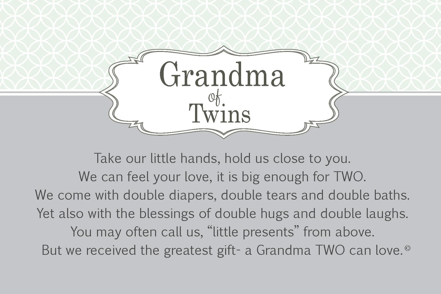The Grandparent Gift Co. Grandma Of Twins Poem White Double Hinged 4 X 6 Photo Frame With Ribbon
