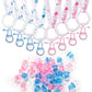 Zyflsq 24 Baby Shower Pacifiers Necklace, 30 Mini Acrylic Pacifiers Charm Gender Reveal Charm Party Favors Decorations (Pink And
