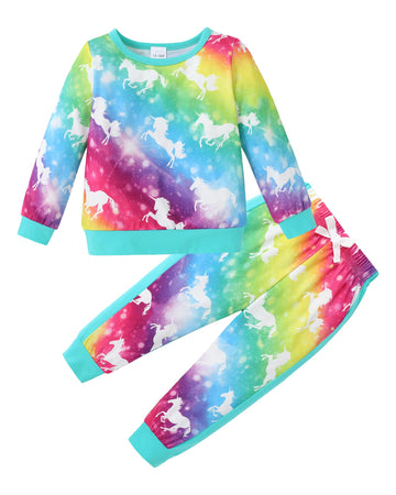 Yallet Toddler Girls Clothes Baby Girl Fall Outfits Long Sleeve Sweatshirt Pants Sets Winter Sweatsuit Clothing For Girl 18-24 M