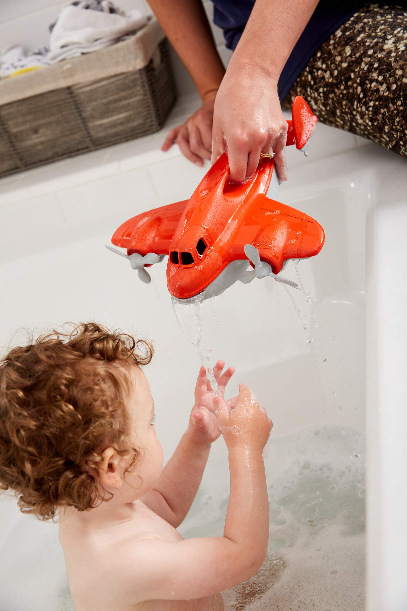 Green Toys Fire Plane - Pretend Play, Motor Skills, Kids Bath Toy Vehicle. No BPA, phthalates, PVC. Dishwasher Safe, Recycled Pl