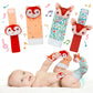 PADONISE Lovely Animal Wrist Rattles & Sock Toy for Baby Infant 0-6 6-12 Month Old Newborn Soft Toy Hand and Foot Finder Girl Bo