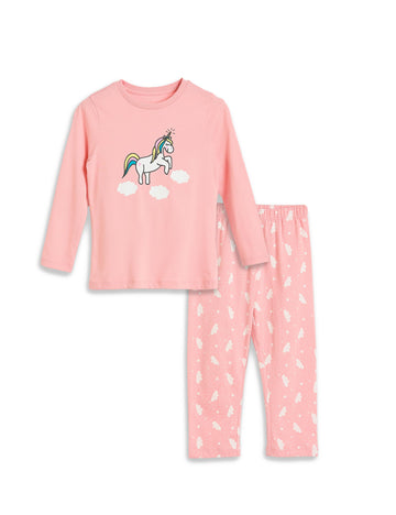 Amazon Brand  Symbol Girls Cotton Mix Pajama Set Pack of 2 (JHAW19GSW051_Multicolor 4_45 Years)