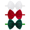 Yanjie Hairband - Handmade Stretchy Nylon Hairbands With 3 Green-Velvet Bows, Ideal For Baby Infants Toddlers Child, Unisex-B, 1