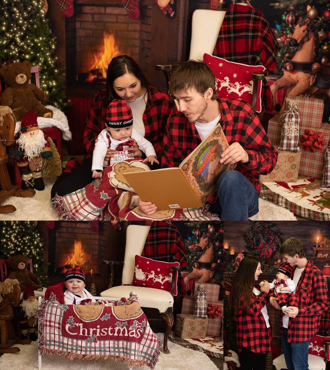 Bilison Infant Baby Boy Christmas Outfit My First Christmas Gentleman Romper Red Plaid Pants With Hat Clothes Sets