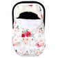 Car Seat Covers for Babies Winter, Flower Carseat Cover Girls, Zipped Cozy & Warm Cover, Universal, Ultra-Soft Breathable, Remov