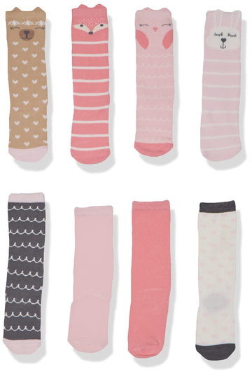 Hudson Baby Baby Girls Cotton Rich Knee-High Casual Socks, Forest Girl, 6-12 Months Us