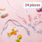 Zyflsq 24 Baby Shower Pacifiers Necklace, 30 Mini Acrylic Pacifiers Charm Gender Reveal Charm Party Favors Decorations (Pink And