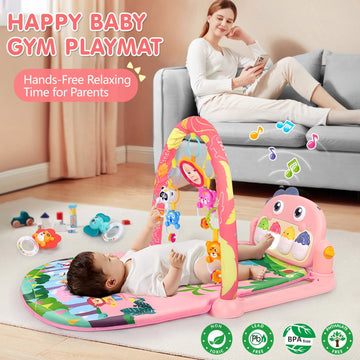 Baby Play Mat Baby Toys Tummy Time Mat Toys Baby Activity Center For Newborn Infant Toys Piano Baby Play Gym Mat Music & Light B