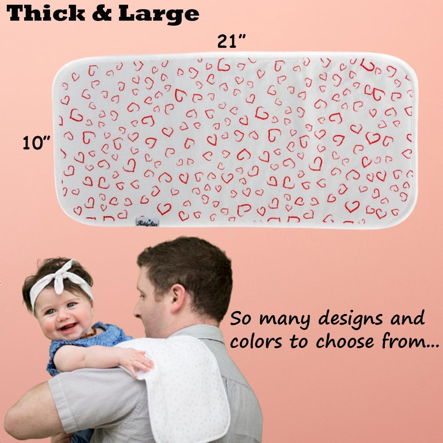 Kiddystar Premium 5-Pack Baby Burp Cloths | 100% Organic Cotton, Large, Soft, And Absorbent Burping Towels For Newborns & Infant