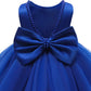 Baby Girl Party Wedding Easter Dress Blue, Sleeveless Floor Length Tutu Tulle Dance Birthday Gown 2T