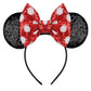 Lylin Mouse Ears Headband, Sequin Ears Headbands With Bow Princess Decoration Halloween Hairs Accessories For Girls Women Boys B