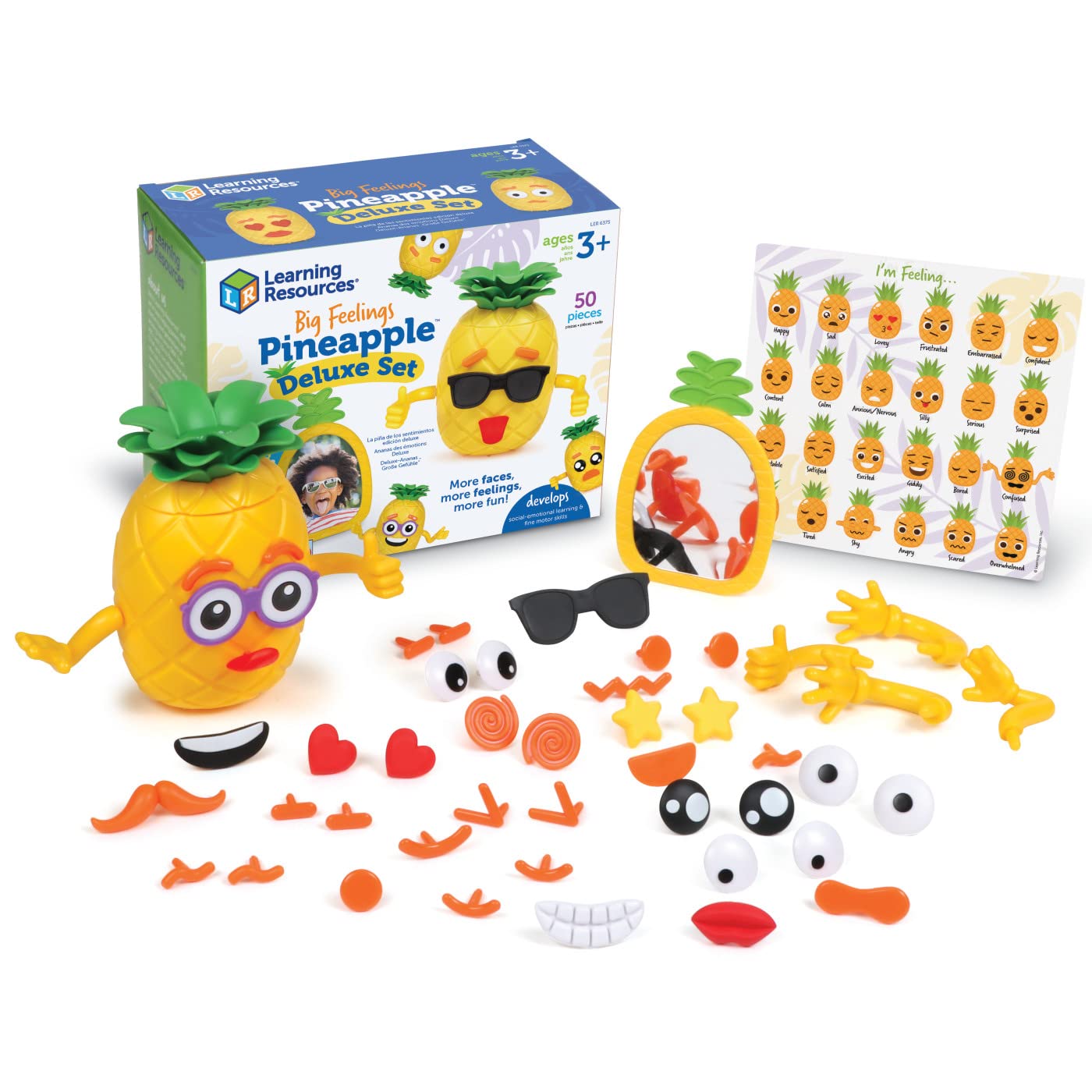 Learning Resources Big Feelings Pineapple Deluxe Set - Fine Motor Toys, Social Emotional Skills Regulation Tools for Kids, Gifts