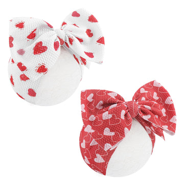 Yanjie Baby Headbands Red Newborn Headbands Heart Light Bow Pink Baby Girls Bows Nylon Headband Baby Hair Accessories Infant Dre