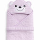 Hi mom Baby Hooded Towel, Blue, Bear Design, Soft Bath Wrap for Newborns and Infants (Purple)