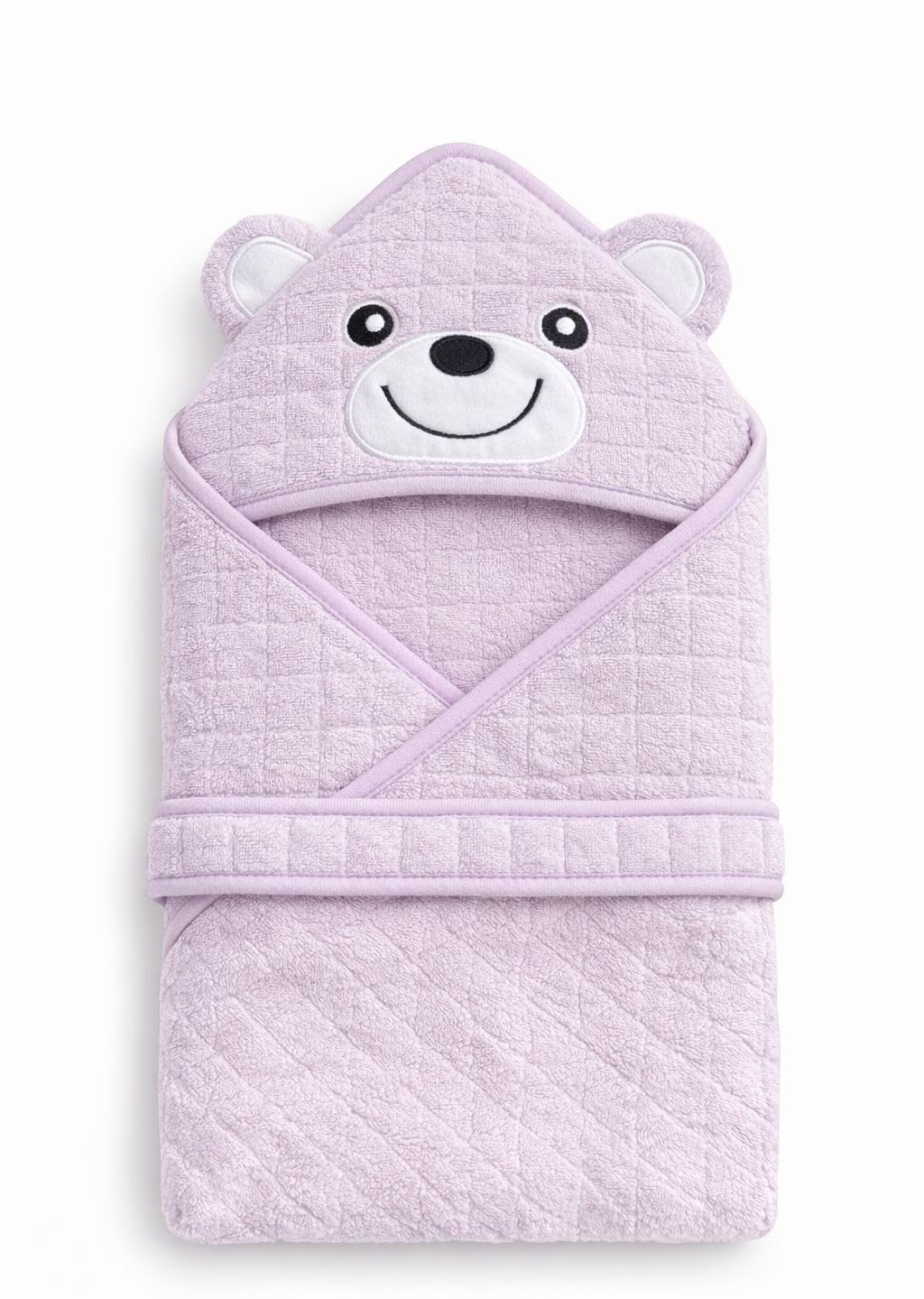 Hi mom Baby Hooded Towel, Blue, Bear Design, Soft Bath Wrap for Newborns and Infants (Purple)