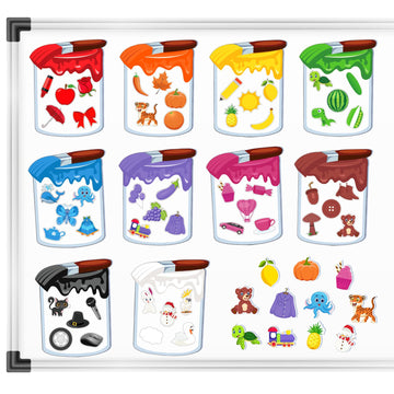 EAMAY Magnetic Color Sorting Set for Kids, Fridge Magnets for Toddlers 1-3, Preschool Circle Time Learning Center Activities, Ma
