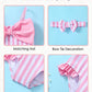 Mioglrie Baby Swimsuit Girl Infant 12-18 Month Bathing Suits Newborn Girls Summer Beach Swimwear Toddler Pink Ruffle Stripe One