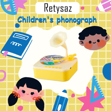 Retysaz Kids Phonograph with 96 Cards, Story Music Player for Kids 3-6 Musical Sensory Toy for boy Girl,Toddler Audio Pre-Kinder