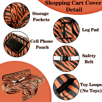 Shopping Cart Cover For Baby Girl & Boy 2-In-1 High Chair Water Resistant High Chair Cover W/Phone Pouch & Pocket Gender Neutral