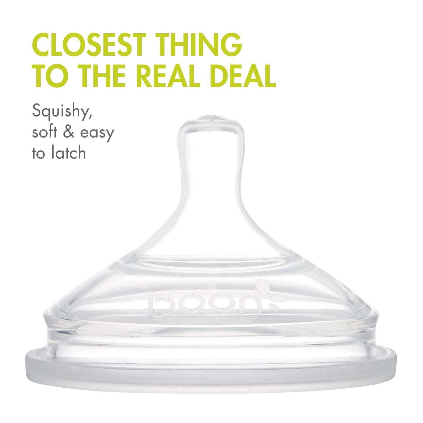 Boon Nursh Silicone Baby Bottle Nipples - Bottle Nipples For Boon Nursh Baby Bottles - Baby Bottle-Feeding Supplies - Medium Flo