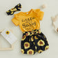 Beqeuewll Newborn Baby Girl Summer Outfits Letter Short Sleeve Bodysuit Romper Tops Floral Shorts Pants 3 Piece Clothes (A Orang